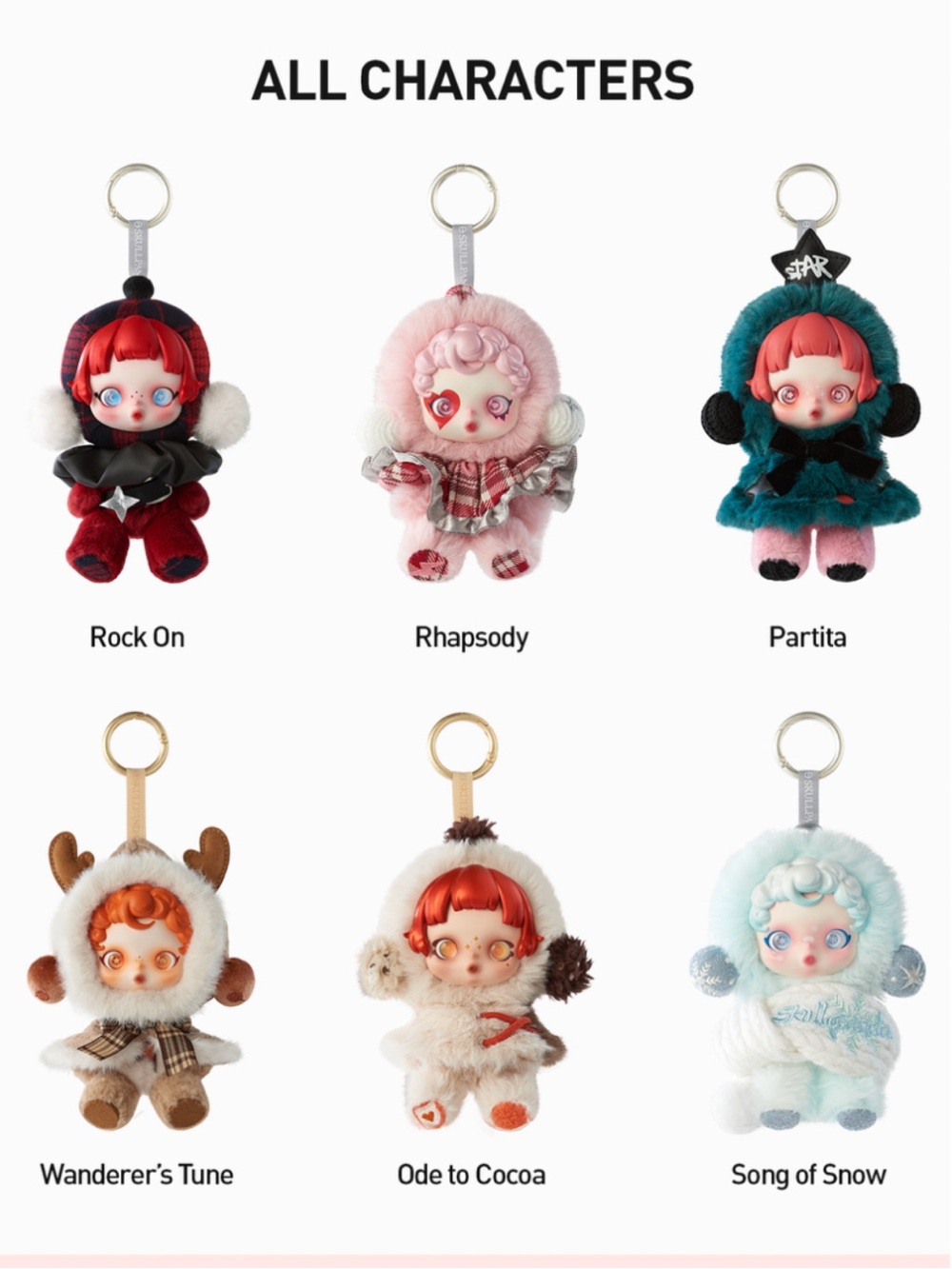***FULL SET*** SKULLPANDA Winter Symphony Series Plush Pendants